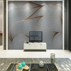 Cool Wallpapers 3D Abstract Mural Wallpaper Wall Mural Wall Stickers Leaves Abstract Outline Picture Suitable For Hotel Living Room Bedroom Art Deco