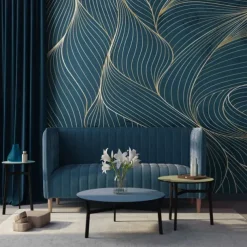 Cool Wallpapers 3D Abstract Mural Wallpaper Wall Mural Wall Stickers Leaves Abstract Outline Picture Suitable For Hotel Living Room Bedroom Art Deco