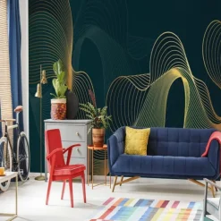 Cool Wallpapers 3D Abstract Mural Wallpaper Wall Mural Wall Stickers Leaves Abstract Outline Picture Suitable For Hotel Living Room Bedroom Art Deco