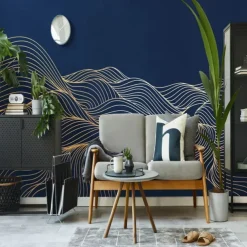 Cool Wallpapers 3D Abstract Mural Wallpaper Wall Mural Wall Stickers Leaves Abstract Outline Picture Suitable For Hotel Living Room Bedroom Art Deco