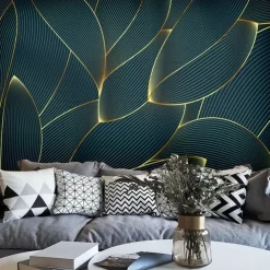 Cool Wallpapers 3D Abstract Mural Wallpaper Wall Mural Wall Stickers Leaves Abstract Outline Picture Suitable For Hotel Living Room Bedroom Art Deco