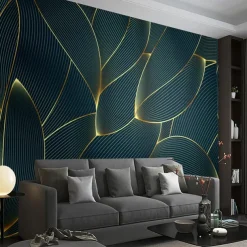 Cool Wallpapers 3D Abstract Mural Wallpaper Wall Mural Wall Stickers Leaves Abstract Outline Picture Suitable For Hotel Living Room Bedroom Art Deco