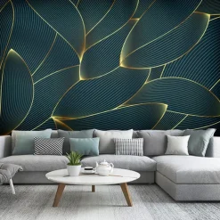 Cool Wallpapers 3D Abstract Mural Wallpaper Wall Mural Wall Stickers Leaves Abstract Outline Picture Suitable For Hotel Living Room Bedroom Art Deco
