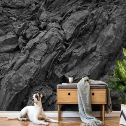 Cool Wallpapers 3D Black Wallpaper Wall Mural Brick Wall Covering Sticker Peel and Stick Removable PVC/Vinyl Material Self Adhesive/Adhesive Required Wall Decor for Living Room Kitchen Bathroom