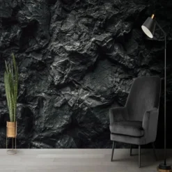 Cool Wallpapers 3D Black Wallpaper Wall Mural Brick Wall Covering Sticker Peel and Stick Removable PVC/Vinyl Material Self Adhesive/Adhesive Required Wall Decor for Living Room Kitchen Bathroom