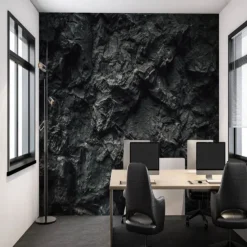 Cool Wallpapers 3D Black Wallpaper Wall Mural Brick Wall Covering Sticker Peel and Stick Removable PVC/Vinyl Material Self Adhesive/Adhesive Required Wall Decor for Living Room Kitchen Bathroom