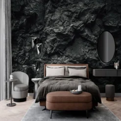 Cool Wallpapers 3D Black Wallpaper Wall Mural Brick Wall Covering Sticker Peel and Stick Removable PVC/Vinyl Material Self Adhesive/Adhesive Required Wall Decor for Living Room Kitchen Bathroom