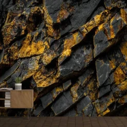 Cool Wallpapers 3D Black Wallpaper Wall Mural Brick Wall Covering Sticker Peel and Stick Removable PVC/Vinyl Material Self Adhesive/Adhesive Required Wall Decor for Living Room Kitchen Bathroom