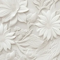 Cool Wallpapers 3D Flower White Wallpaper Wall Mural Wall Covering Sticker Peel and Stick Removable PVC/Vinyl Material Self Adhesive/Adhesive Required Wall Decor for Living Room Kitchen Bathroom