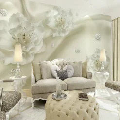 Cool Wallpapers 3D Flowers Wallpaper Wall Mural Roll Wall Covering Sticker Peel and Stick Removable PVC/Vinyl Material Self Adhesive/Adhesive Required Wall Decor for Living Room Kitchen Bathroom