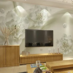 Cool Wallpapers 3D Flowers Wallpaper Wall Mural Roll Wall Covering Sticker Peel and Stick Removable PVC/Vinyl Material Self Adhesive/Adhesive Required Wall Decor for Living Room Kitchen Bathroom