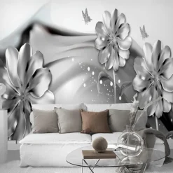 Cool Wallpapers 3D Pink Flower Wallpaper Wall Mural Wall Covering Sticker Peel and Stick Removable PVC/Vinyl Material Self Adhesive/Adhesive Required Wall Decor for Living Room Kitchen Bathroom