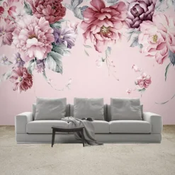 Cool Wallpapers 3D Pink Flower Wallpaper Wall Mural Wall Covering Sticker Peel and Stick Removable PVC/Vinyl Material Self Adhesive/Adhesive Required Wall Decor for Living Room Kitchen Bathroom