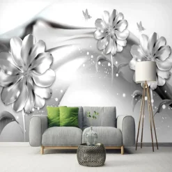 Cool Wallpapers 3D Pink Flower Wallpaper Wall Mural Wall Covering Sticker Peel and Stick Removable PVC/Vinyl Material Self Adhesive/Adhesive Required Wall Decor for Living Room Kitchen Bathroom