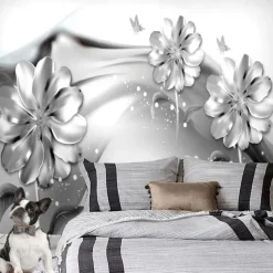 Cool Wallpapers 3D Pink Flower Wallpaper Wall Mural Wall Covering Sticker Peel and Stick Removable PVC/Vinyl Material Self Adhesive/Adhesive Required Wall Decor for Living Room Kitchen Bathroom