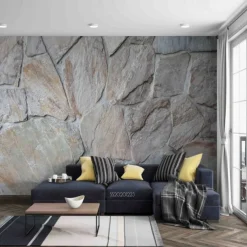 Cool Wallpapers 3D Stone Wallpaper Wall Mural Wall Covering Sticker Peel and Stick Removable PVC/Vinyl Material Self Adhesive/Adhesive Required Wall Decor for Living Room Kitchen Bathroom