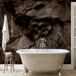 Cool Wallpapers 3D Stone Wallpaper Wall Mural Wall Covering Sticker Peel and Stick Removable PVC/Vinyl Material Self Adhesive/Adhesive Required Wall Decor for Living Room Kitchen Bathroom