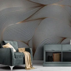 Cool Wallpapers 3D Stripes Wallpaper Wall Mural Plant Wall Covering Sticker Peel and Stick Removable PVC/Vinyl Material Self Adhesive/Adhesive Required Wall Decor for Living Room Kitchen Bathroom