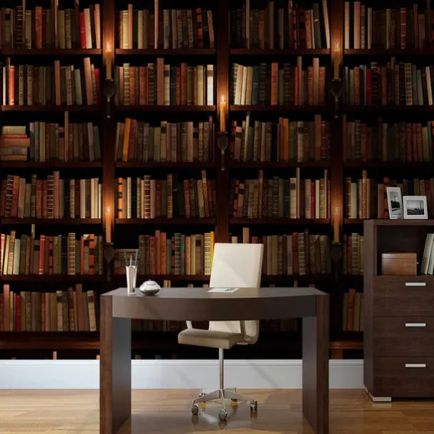 Cool Wallpapers 3D Vintage Wallpaper Wall Mural Bookshelf Wall Covering Sticker Peel and Stick Removable PVC/Vinyl Material Self Adhesive/Adhesive Required Wall Decor for Living Room Kitchen Bathroom