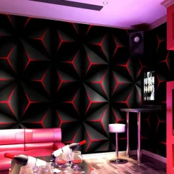 Cool Wallpapers 3D Wallpaper Wall Mural Modern Style PVC Green Red Wallpaper Adhesive Required Wall Mural,Cabinet Furniture Countertop Paper Roll Wallpaper,20.8"*374" /53*950cm 1 Roll(Need Glue)