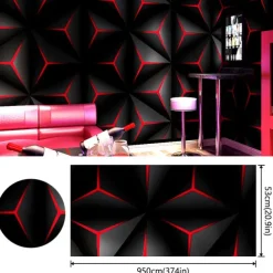 Cool Wallpapers 3D Wallpaper Wall Mural Modern Style PVC Green Red Wallpaper Adhesive Required Wall Mural,Cabinet Furniture Countertop Paper Roll Wallpaper,20.8