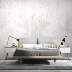 Cool Wallpapers 3D White Feather Wallpaper Wall Mural for Living Room Bedroom TV Background Canvas PVC/Vinyl Material Adhesive Required Wall Decor Home Decoratio Wall Cloth