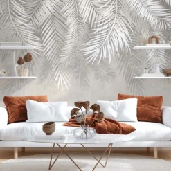 Cool Wallpapers 3D White Feather Wallpaper Wall Mural for Living Room Bedroom TV Background Canvas PVC/Vinyl Material Adhesive Required Wall Decor Home Decoratio Wall Cloth