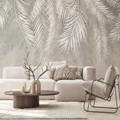 Cool Wallpapers 3D White Feather Wallpaper Wall Mural for Living Room Bedroom TV Background Canvas PVC/Vinyl Material Adhesive Required Wall Decor Home Decoratio Wall Cloth