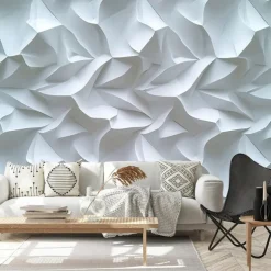 Cool Wallpapers 3D White Wallpaper Wall Mural Wall Covering Sticker Peel and Stick Removable PVC/Vinyl Material Self Adhesive/Adhesive Required Wall Decor for Living Room Kitchen Bathroom
