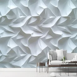 Cool Wallpapers 3D White Wallpaper Wall Mural Wall Covering Sticker Peel and Stick Removable PVC/Vinyl Material Self Adhesive/Adhesive Required Wall Decor for Living Room Kitchen Bathroom