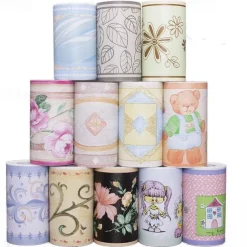 Cool Wallpapers Flower Geometry Wallpaper Wall Mural Border Waistline Peel and Stick Self Adhesive PVC/Vinyl Floral Modern Wall Decal for Room 10*1000CM*1PC