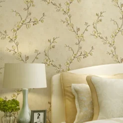 Cool Wallpapers Flower Wallpaper Wall Mural 3D Wall Cover Sticker Film Peel and Stick Removable Self Adhesive Embossed Plum Blossom Non Woven Home Decoration 300*53cm