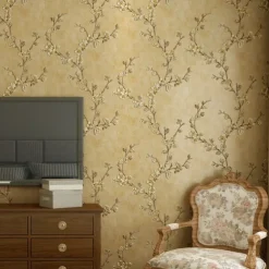 Cool Wallpapers Flower Wallpaper Wall Mural 3D Wall Cover Sticker Film Peel and Stick Removable Self Adhesive Embossed Plum Blossom Non Woven Home Decoration 300*53cm