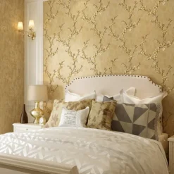 Cool Wallpapers Flower Wallpaper Wall Mural 3D Wall Cover Sticker Film Peel and Stick Removable Self Adhesive Embossed Plum Blossom Non Woven Home Decoration 300*53cm