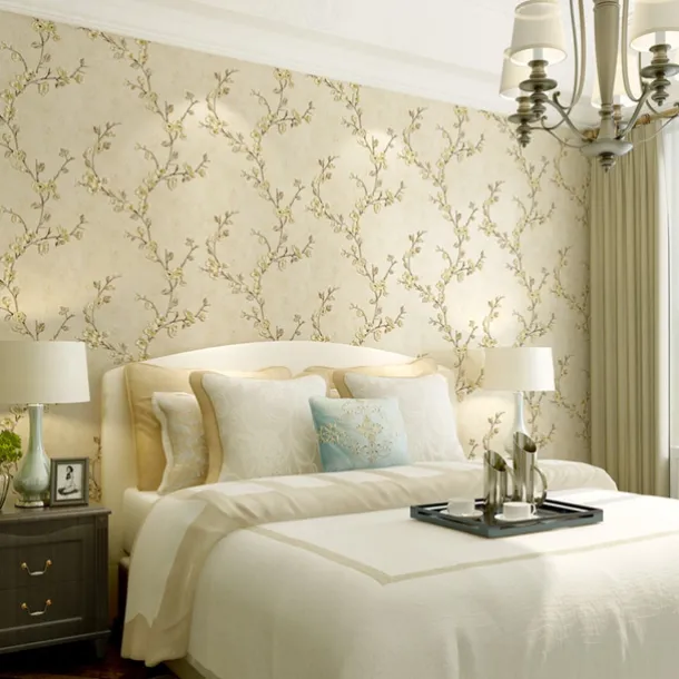 Cool Wallpapers Flower Wallpaper Wall Mural 3D Wall Cover Sticker Film Peel and Stick Removable Self Adhesive Embossed Plum Blossom Non Woven Home Decoration 300*53cm