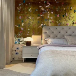 Cool Wallpapers Flower Wallpaper Wall Mural Floral Traditional Chinese Painting Home Decoration Floral Classic Wall Covering, Canvas PVC / Vinyl Material Adhesive required Mural, Room Wallcovering