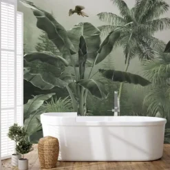 Cool Wallpapers Forest Beautiful Wallpaper Wall Mural Wall Sticker Covering Print Peel and Stick Removable Self Adhesive Scenic Tropical Rainforest Plantain PVC / Vinyl Home Decor