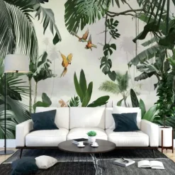Cool Wallpapers Forest Beautiful Wallpaper Wall Mural Wall Sticker Covering Print Peel and Stick Removable Self Adhesive Scenic Tropical Rainforest Plantain PVC / Vinyl Home Decor