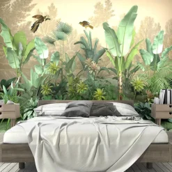 Cool Wallpapers Forest Beautiful Wallpaper Wall Mural Wall Sticker Covering Print Peel and Stick Removable Self Adhesive Scenic Tropical Rainforest Plantain PVC / Vinyl Home Decor