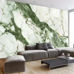 Cool Wallpapers Green Gold 3D Wallpaper Wall Mural Marble Abstract Roll Sticker Peel and Stick Removable PVC/Vinyl Material Self Adhesive/Adhesive Required Wall Decor for Living Room Kitchen Bathroom