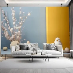 Cool Wallpapers Green Gold Plant Wallpaper Wall Mural Roll Sticker Peel and Stick Removable PVC/Vinyl Material Self Adhesive/Adhesive Required Wall Decor for Living Room Kitchen Bathroom