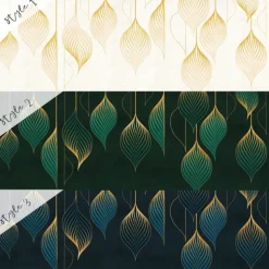 Cool Wallpapers Green Wallpaper Wall Mural Elegant Lines Covering Sticker Peel Stick Removable PVC/Vinyl Material Self Adhesive/Adhesive Required Wall Decor for Living Room Kitchen Bathroom