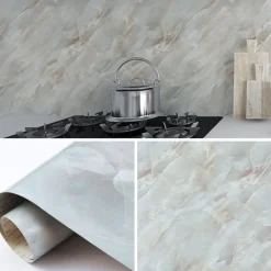 Cool Wallpapers Grey Wallpaper Wall Mural Marble Peel And Stick Wall Sticker Self-Adhesive Waterproof Oil Proof Fireproof, Easily Removable Wall Covering Kitchen Countertop And Cabinet Shelf Liner