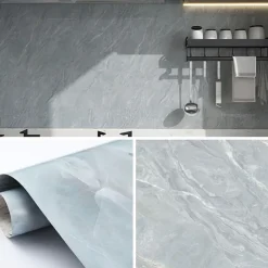 Cool Wallpapers Grey Wallpaper Wall Mural Marble Peel And Stick Wall Sticker Self-Adhesive Waterproof Oil Proof Fireproof, Easily Removable Wall Covering Kitchen Countertop And Cabinet Shelf Liner