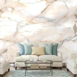 Cool Wallpapers Marble Abstract Golden Grey Line 3D Wallpaper Roll Sticker Peel and Stick Removable PVC/Vinyl Material Self Adhesive/Adhesive Required Wall Decor for Living Room Kitchen Bathroom