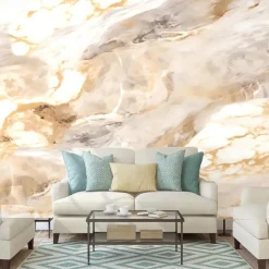 Cool Wallpapers Marble Abstract Golden Grey Line 3D Wallpaper Roll Sticker Peel and Stick Removable PVC/Vinyl Material Self Adhesive/Adhesive Required Wall Decor for Living Room Kitchen Bathroom