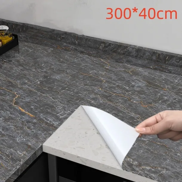 Cool Wallpapers Marble Kitchen Wallpaper Wall Mural Countertop Protection Pad Stove Oil Proof Waterproof Self-Adhesive Cabinet Moisture-Proof Fireproof High-Temperature Resistant Thickened