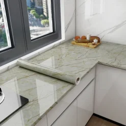 Cool Wallpapers Marble Wallpaper Wall Mural Peel Stick Sticker Self-Adhesive Oilproof High Temperature Waterproof Easily Removable Covering Kitchen Countertop Cabinet Shelf Liner 60x200cm/24