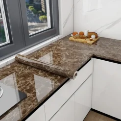 Cool Wallpapers Marble Wallpaper Wall Mural Peel Stick Sticker Self-Adhesive Oilproof High Temperature Waterproof Easily Removable Covering Kitchen Countertop Cabinet Shelf Liner 60x200cm/24