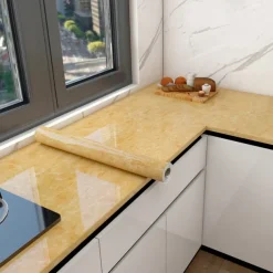 Cool Wallpapers Marble Wallpaper Wall Mural Peel Stick Sticker Self-Adhesive Oilproof High Temperature Waterproof Easily Removable Covering Kitchen Countertop Cabinet Shelf Liner 60x200cm/24